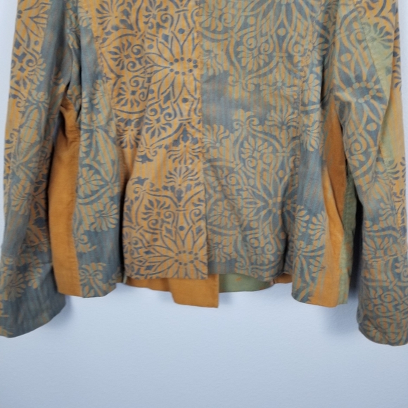 Vintage 90s Y2K Alain Weiz Sport Printed Double-breasted Corduroy Jacket Sz 18 - Picture 10 of 15